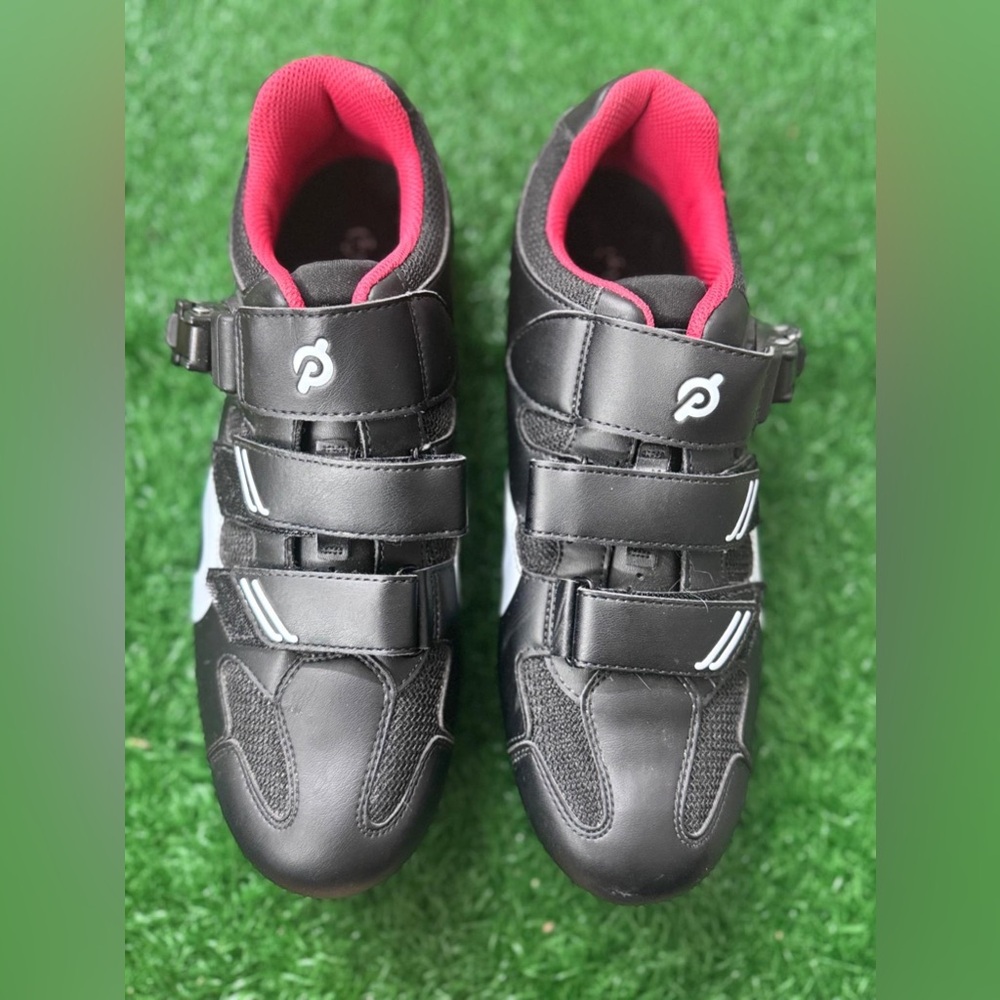 Peloton Black Cycling Shoes with Red Interior Size 43